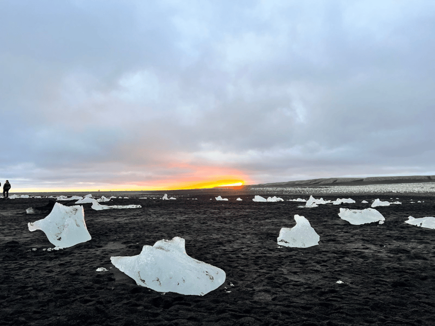 Diamond Beach & Jökulsárlón Glacier Exclusive Day Tour - Stop 2: Diamond Beach, black sand and ice that looks like crystal
