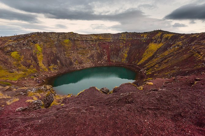Exclusive Golden Circle & Blue Lagoon Private Day Tour - Gullfoss waterfall and Kerid’s crimson crater contrast