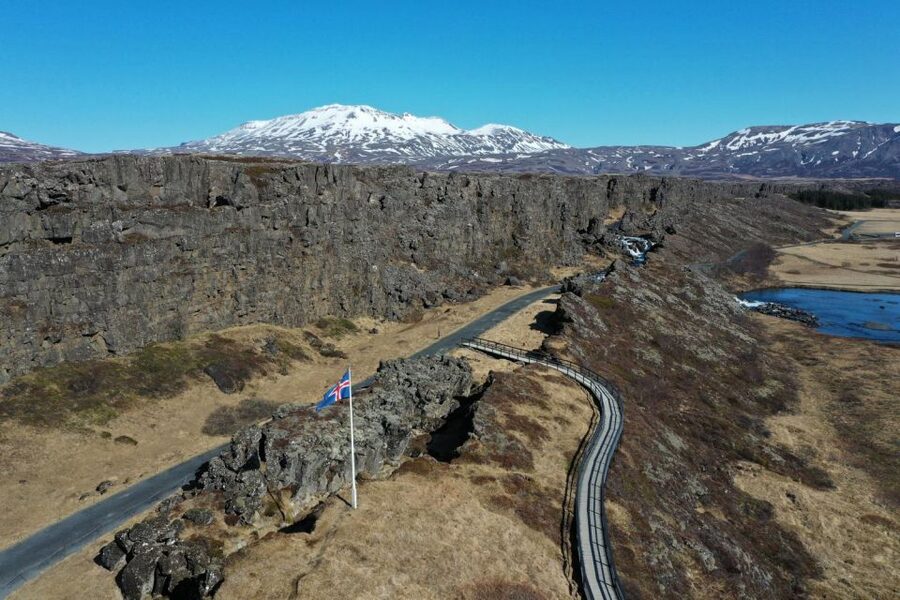 From Reykjavík: Golden Circle Route & Hvammsvik Hot Spring - Þingvellir National Park, standing on a real tectonic boundary