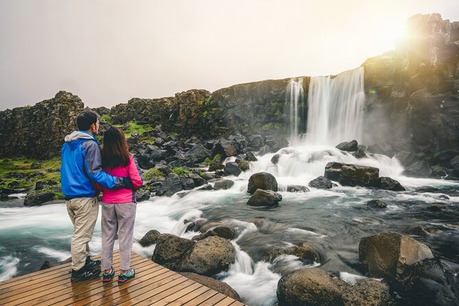 Golden Circle Private Tour with Kerid & Faxi Waterfall: Reykjavik - Geysir geothermal area and Strokkur eruptions, timed for the wow factor
