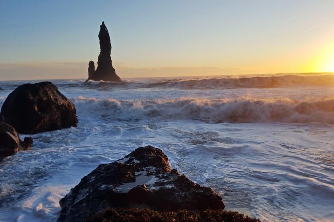 Golden Circle & South Coast. Private Day Tour - Reynisfjara black sand and Dyrhölæy area views: dramatic basalt and big waves