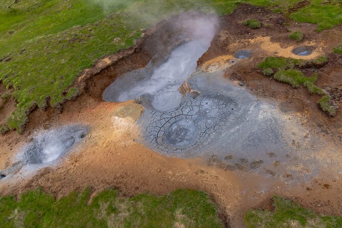 Helicopter Flight Over Geothermal Landscapes from Reykjavik - The Flight East: Craters, Lava Fields, and Steam Signals