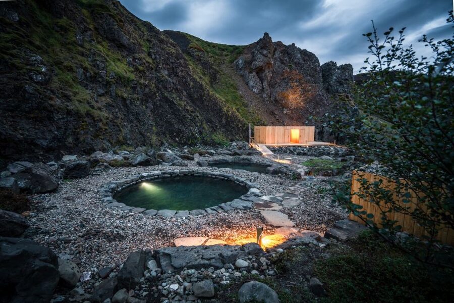 Husafell: Canyon Baths Soak with Short Highlands Hike - Langifoss and the two-tier waterfall moment