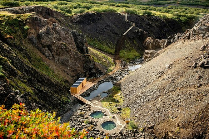 Husafell Canyon Baths Tour - Western Highlands walking time: Langifoss, icy meltwater, and Okjökull