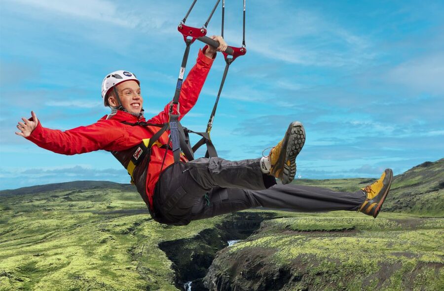 Hveragerdi: Mega Zipline Experience - Árhólmar 1 Start, Van Ride, and the Black Canyon Hike