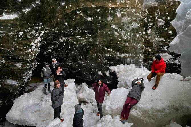 Ice Cave and Glacier Tour in Glacier Monster Truck from Gullfoss - Langjökull Ice Cave Visit: Crampons, Blue Ice, and Volcanic Ash Streaks