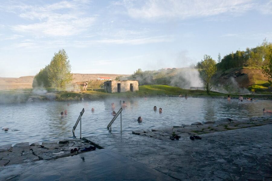 Iceland Secret Lagoon Admission Ticket - The thermal water math: 38 to 39°C, constant flow, steady comfort