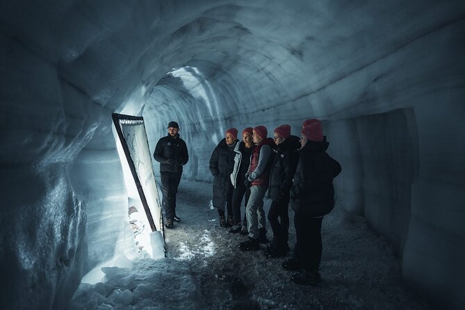 Into the Glacier: Langjökull Glacier Ice Cave from Húsafell - Walking Into the man-made ice tunnel on Langjökull