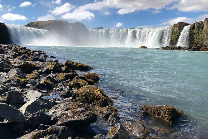 Lake Myvatn Private Day Tour Mývatn, Godafoss Waterfall for Cruise Ships - Godafoss First, The Waterfall of the Gods on the Clock