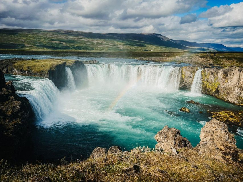 Port Akureyri: Godafoss Waterfall, Myvatn and Baths Tour - Goðafoss Waterfall: Iceland history plus misty rainbow chances