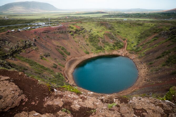 Private Full-Day Golden Circle Tour from Reykjavik - Kerið Crater, aquamarine water in a volcanic caldera