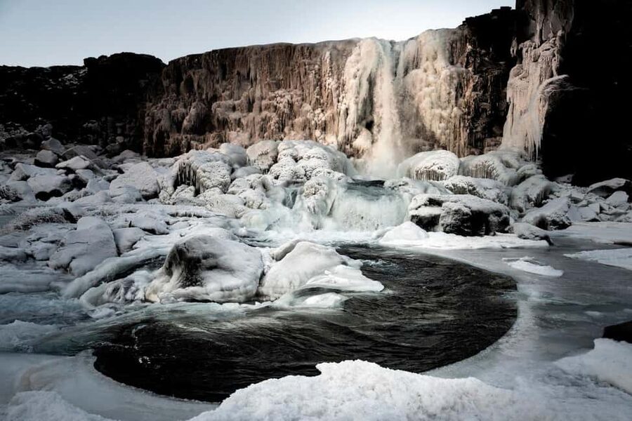 Reykjavík: Best of Golden Circle, Hidden Gems & Lava Tunnel - Gullfoss Golden Falls: glacial water hits bedrock hard