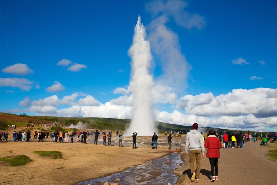 Reykjavik: Golden Circle Day Tour with optional Blue Lagoon - Gullfoss Waterfall: 32 meters of thunder, two levels at once