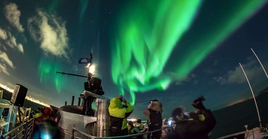 Reykjavik: Northern Lights Guided Boat Tour - Warm overalls, heated seating, and onboard comfort you actually use
