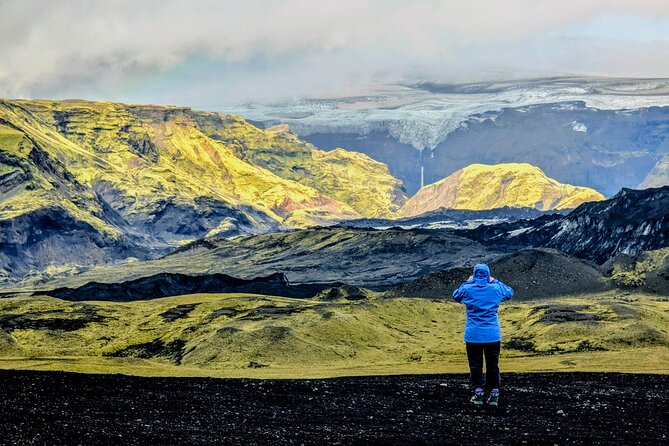 South Coast & Katla Ice Cave Adventure From Reykjavik in a 4x4 - Vikurfjara black sand beach, the contrast hit with short time on your side