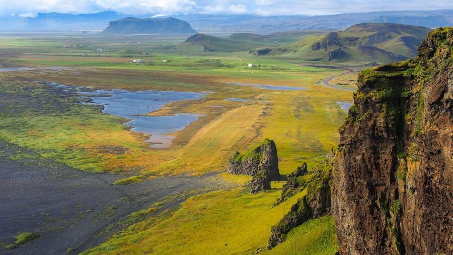 South Coast of Iceland. Black beach, glaсier, waterfalls... - Reynisfjara Black Sand Beach, Sea Stacks, and Wave Noise